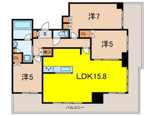 プラウドタワー住吉(1601)の物件間取画像